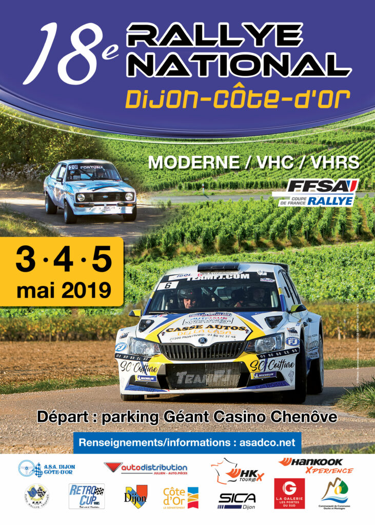 affiche du 18e Rallye National Dijon-Côte d'Or